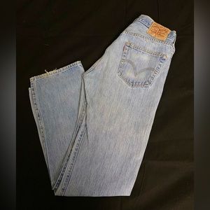 Vintage Levis 501s Button Fly Distressed Jeans W33/L34 Straight Leg